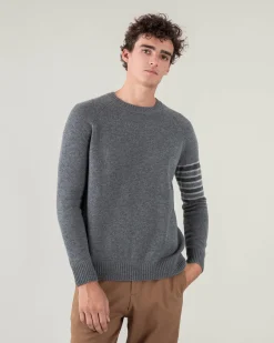 Pull Cachemire Col Rond Avec Bandes