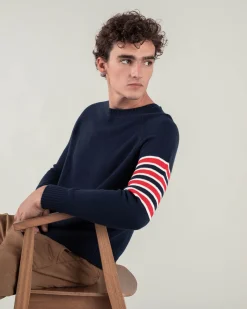 Pull Cachemire Col Rond Avec Bandes