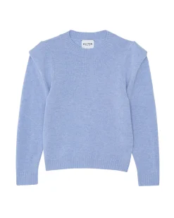 Pull Cachemire Col Rond A Epaulettes