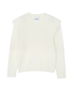 Pull Cachemire Col Rond A Epaulettes