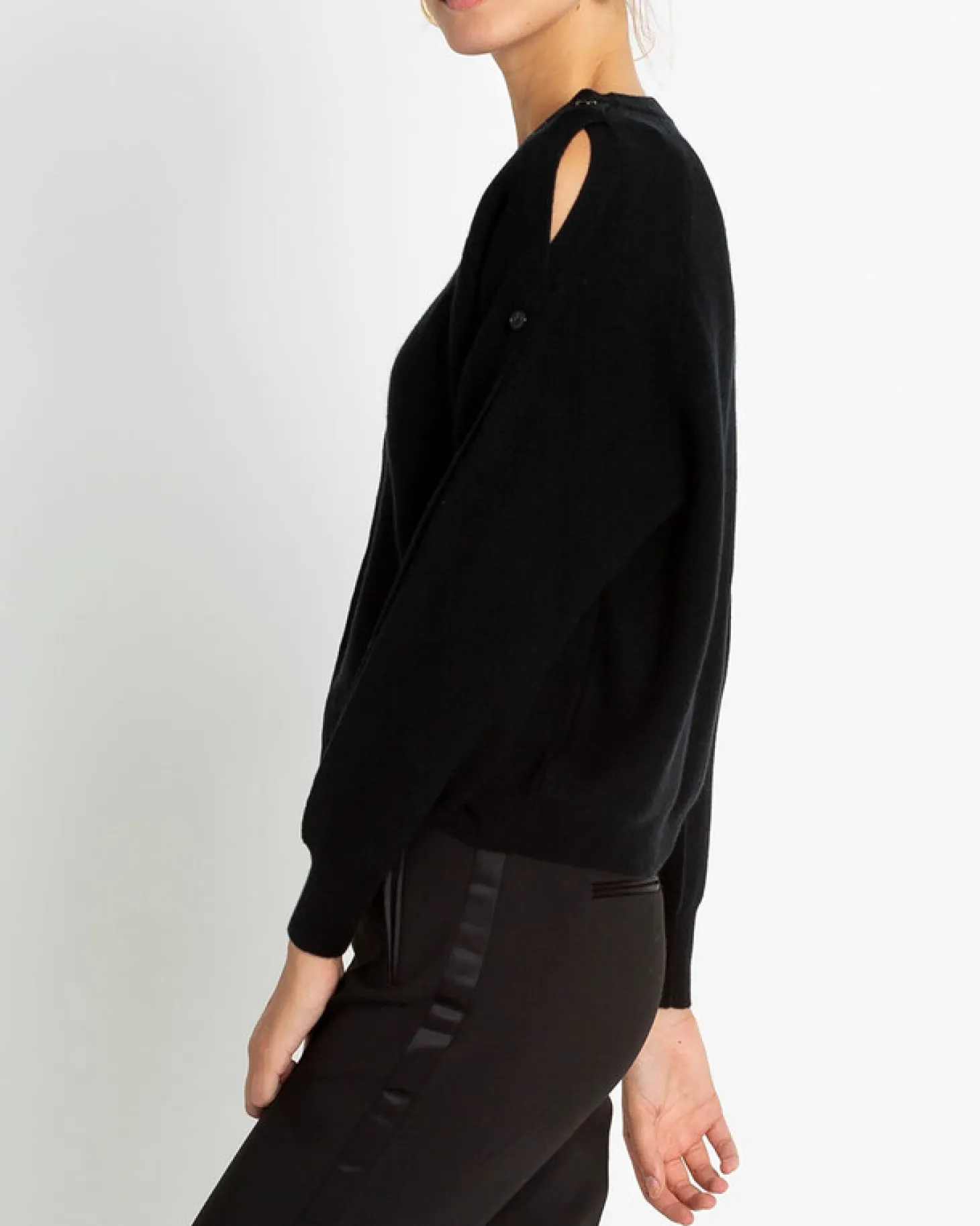 Pull Cachemire Col Rond Avec Boutons