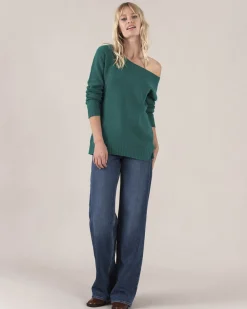 Pull Cachemire Col Rond Asymetrique