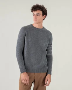 Pull Cachemire Col Rond Avec Bandes