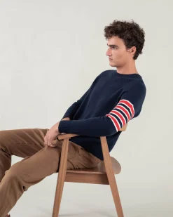 Pull Cachemire Col Rond Avec Bandes