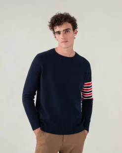 Pull Cachemire Col Rond Avec Bandes