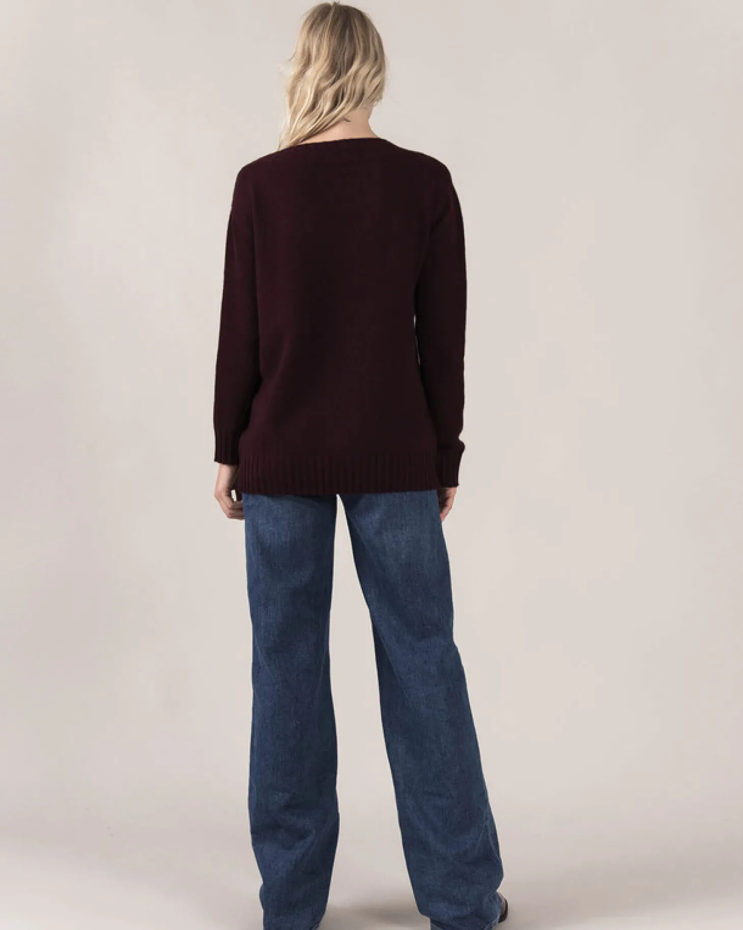 Pull Cachemire Col Rond Asymetrique