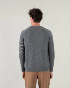Pull Cachemire Col Rond Avec Bandes