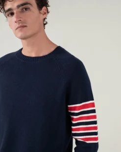 Pull Cachemire Col Rond Avec Bandes