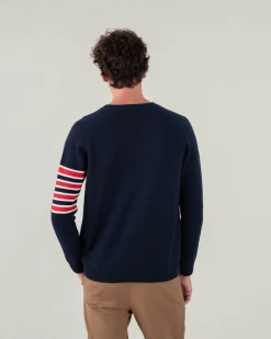 Pull Cachemire Col Rond Avec Bandes