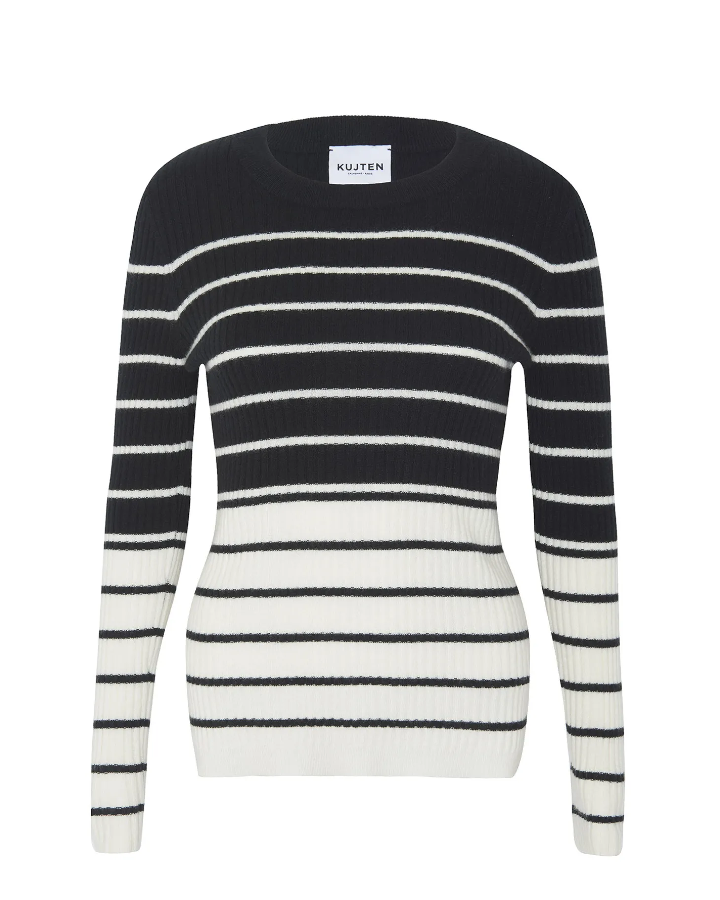 Pull Cachemire Col Rond Cotes Plates