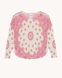 Pull Cachemire Col Rond Imprime, 2 Fils