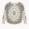 Pull Cachemire Col Rond Imprime, 2 Fils