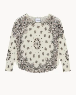 Pull Cachemire Col Rond Imprime, 2 Fils