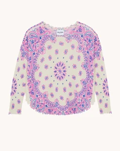 Pull Cachemire Col Rond Imprime, 2 Fils