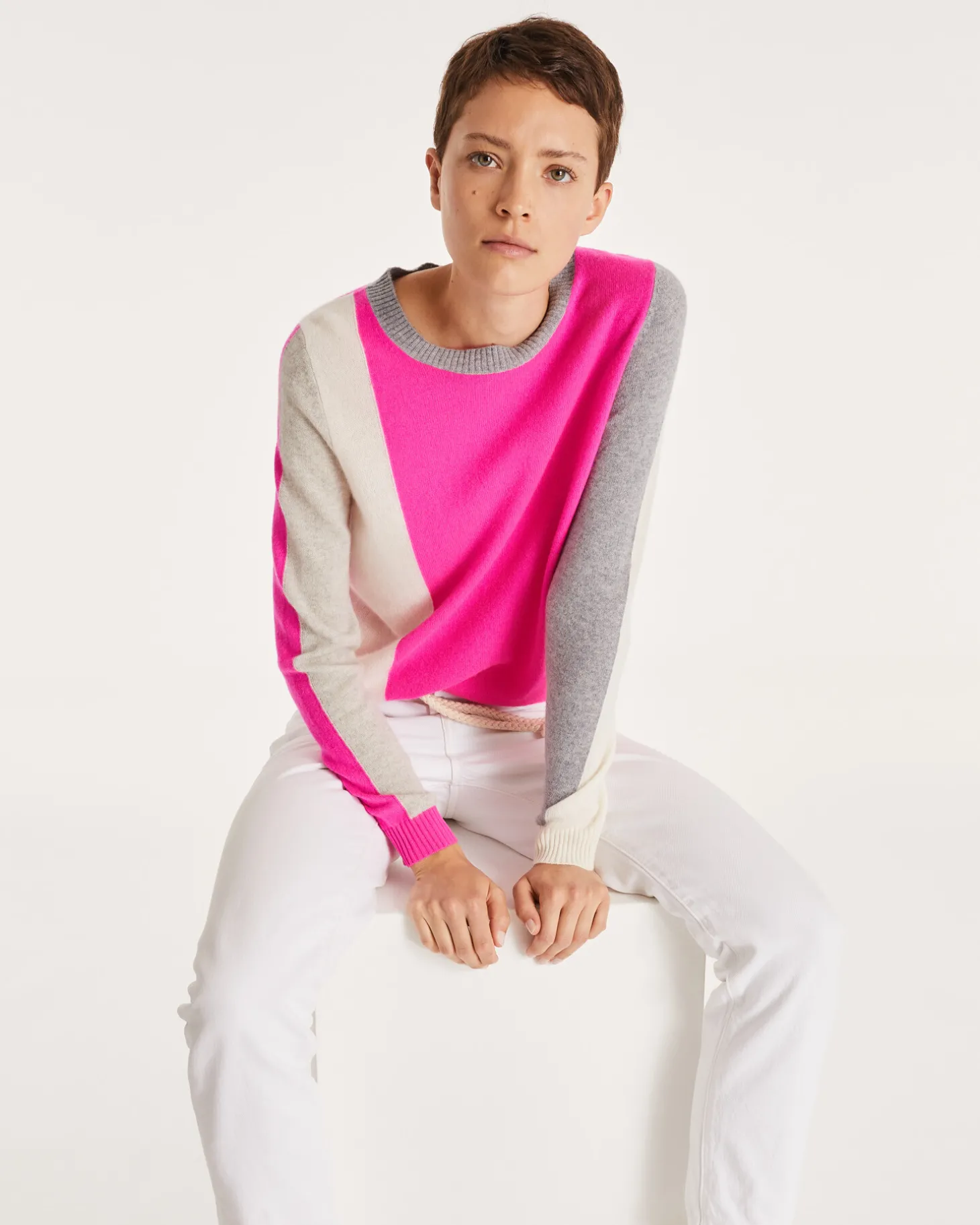 Pull Cachemire Col Rond Manches Longues