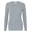 Pull Cachemire Col Rond Manches Cotelees