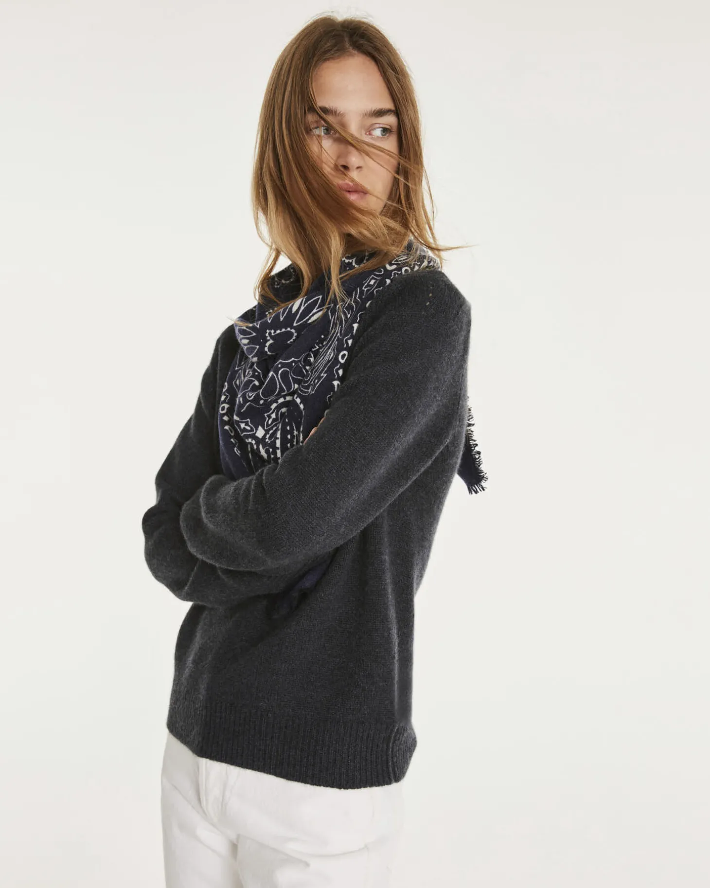 Pull Cachemire Col Rond Manches Longues