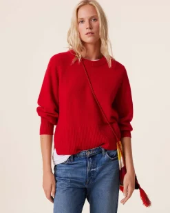 Pull Cachemire Col Rond Manches Ballons, 8 Fils