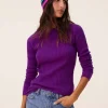 Pull Cachemire Col Rond Manches Cotelees, 2 Fils