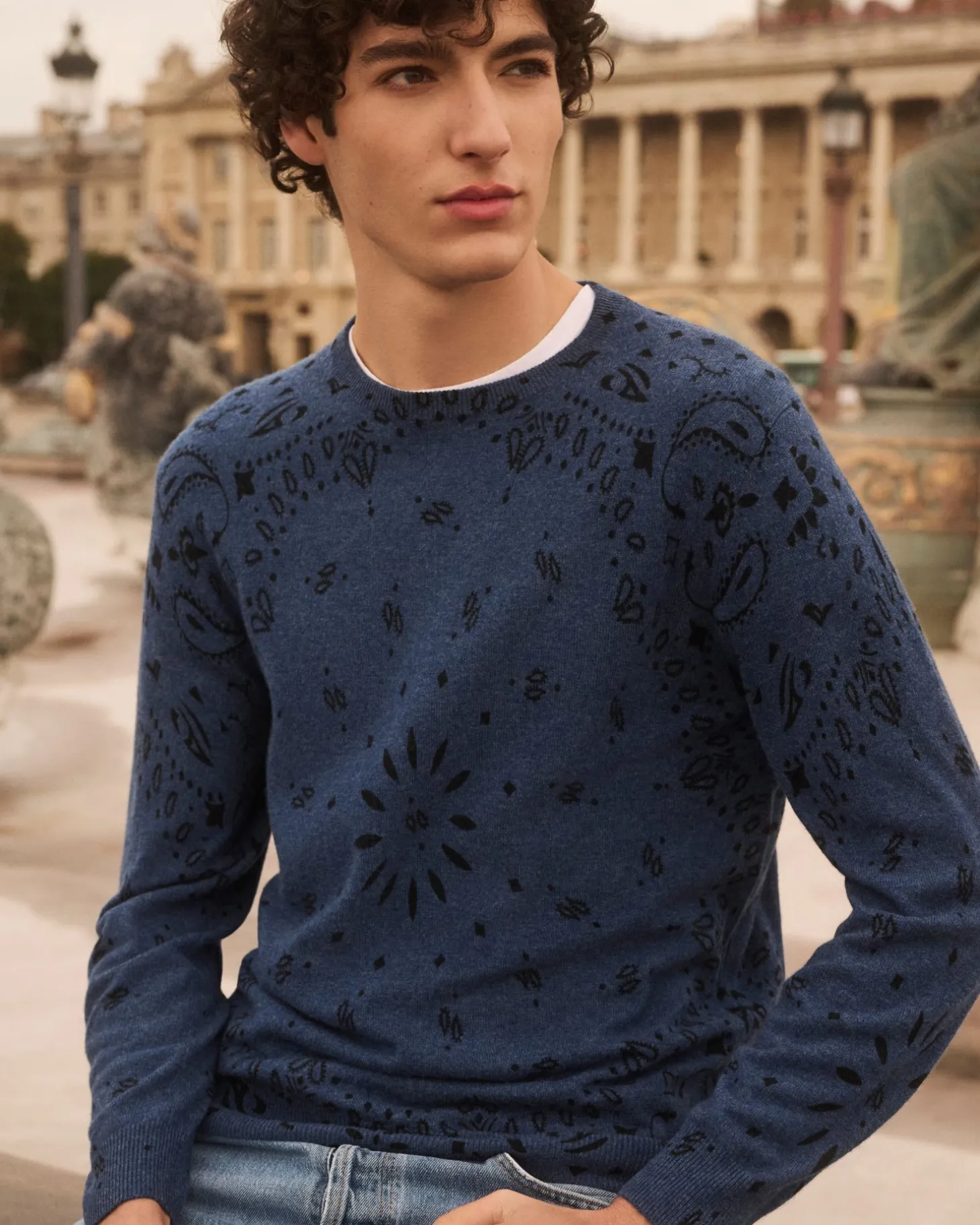 Pull Cachemire Col Rond Manches Longues, 2 Fils
