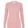Pull Cachemire Col Rond Manches Cotelees, 2 Fils