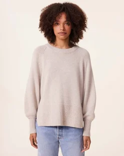 Pull Cachemire Col Rond Manches Ballons, 8 Fils