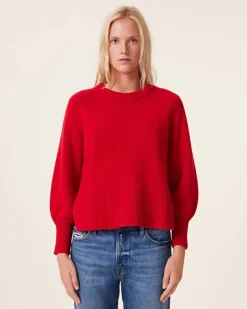 Pull Cachemire Col Rond Manches Ballons, 8 Fils