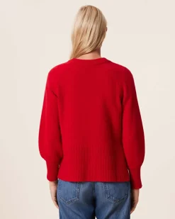 Pull Cachemire Col Rond Manches Ballons, 8 Fils