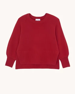 Pull Cachemire Col Rond Manches Ballons, 8 Fils