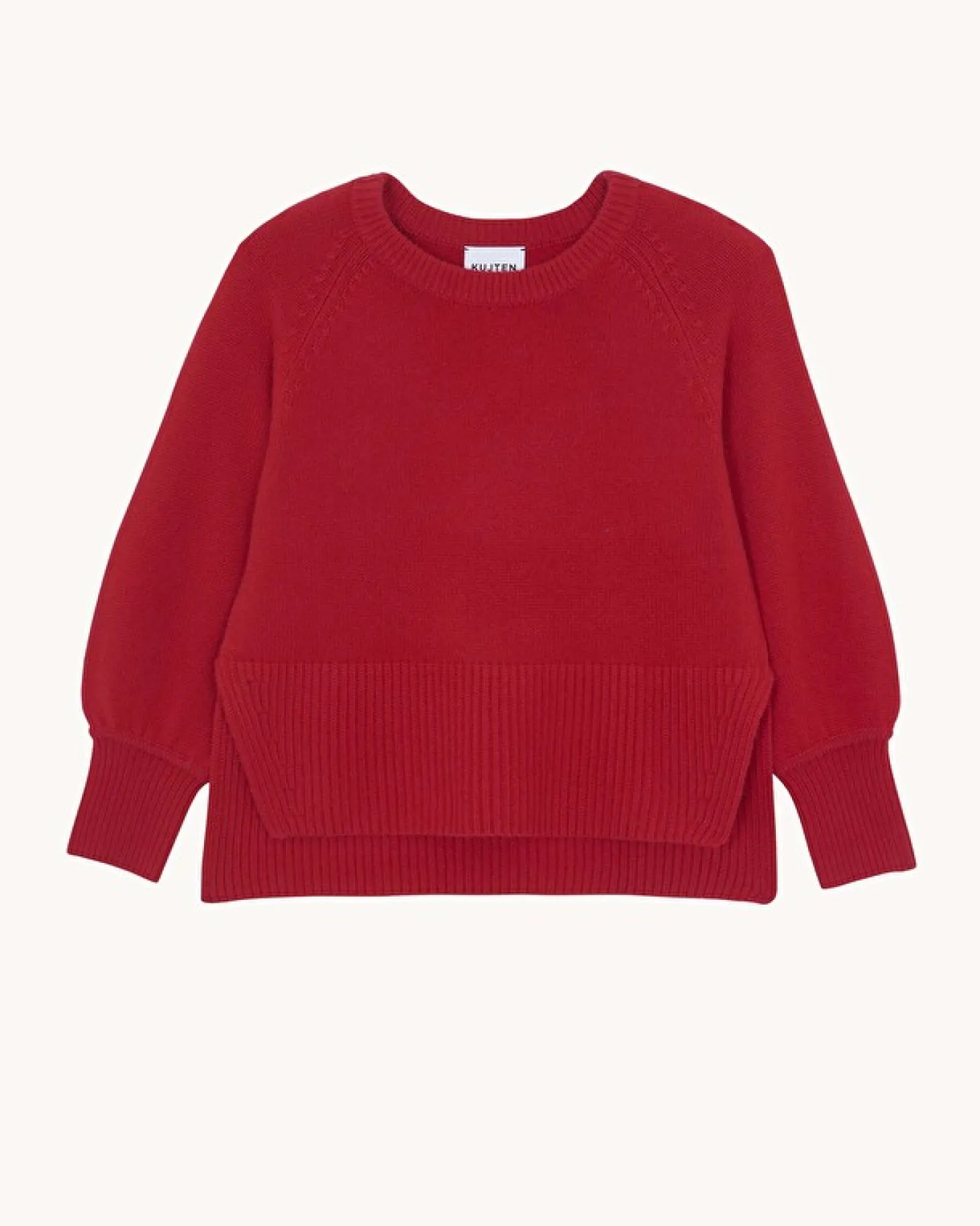 Pull Cachemire Col Rond Manches Ballons, 8 Fils