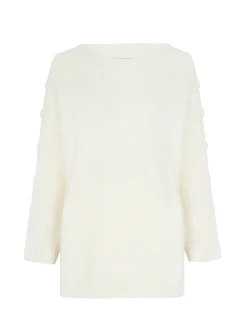 Pull Cachemire Col Rond Oversize Boutons
