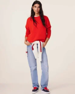 Pull Cachemire Col Rond Oversize Femme, 4 Fils