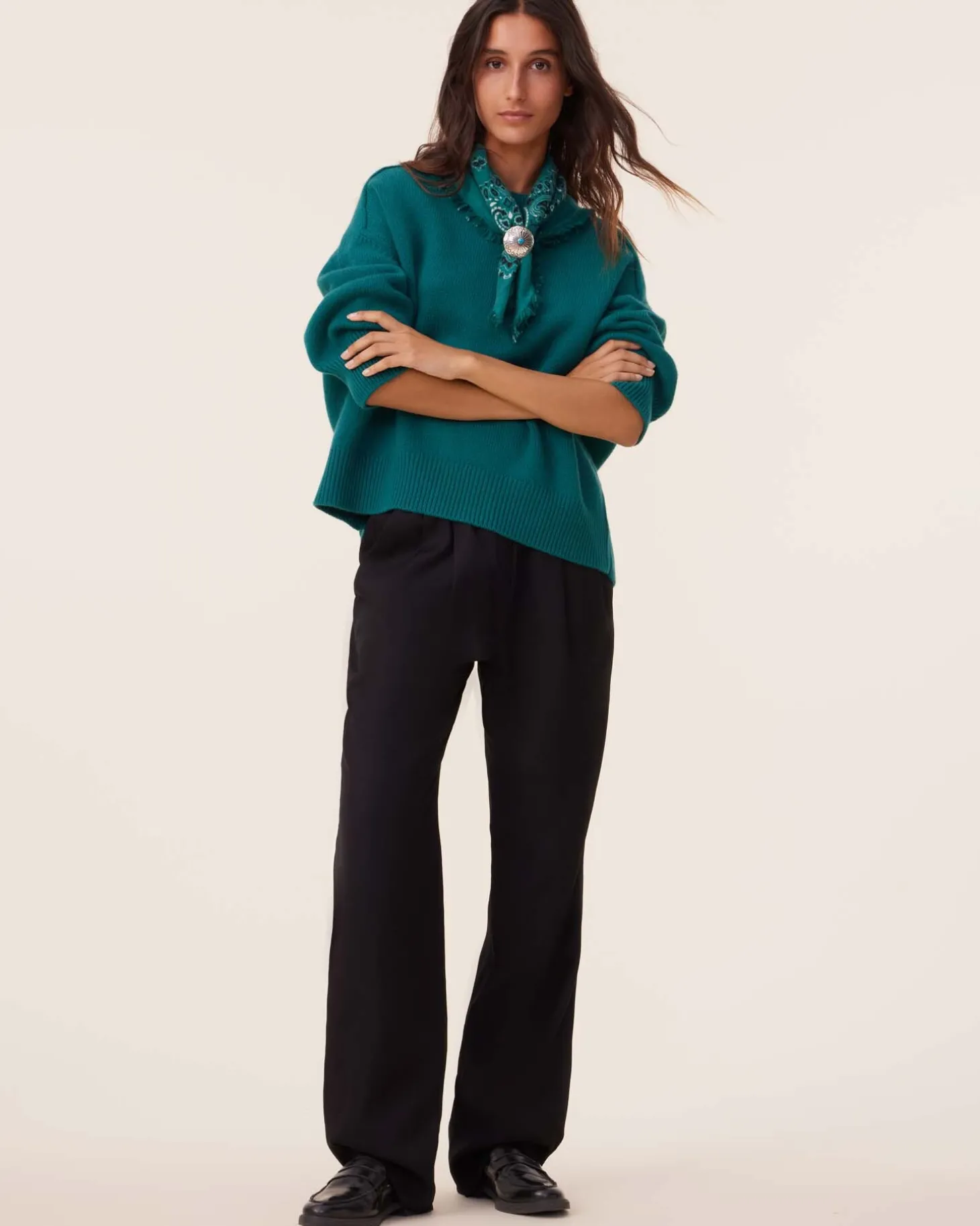 Pull Cachemire Col Rond Oversize, 8 Fils