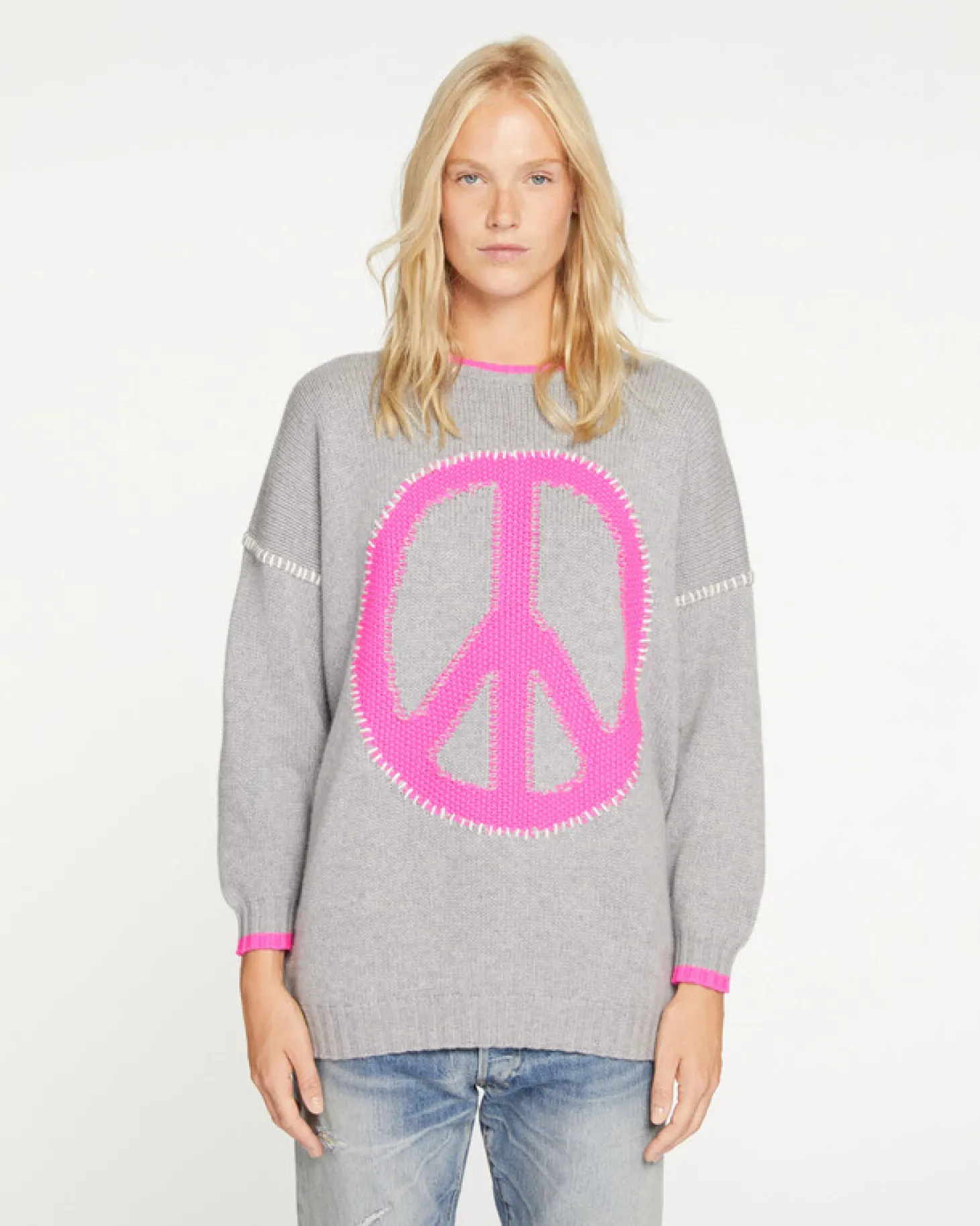 Pull Cachemire Col Rond Oversize Femme