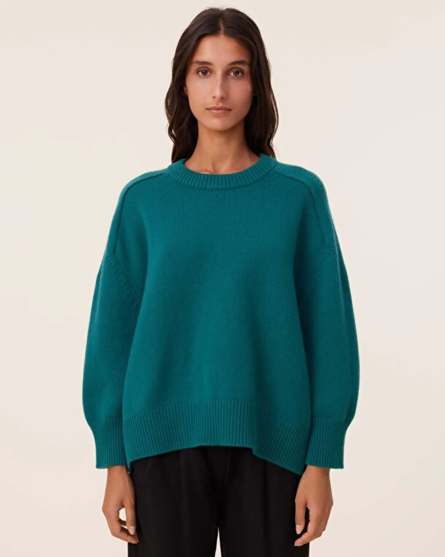 Pull Cachemire Col Rond Oversize, 8 Fils