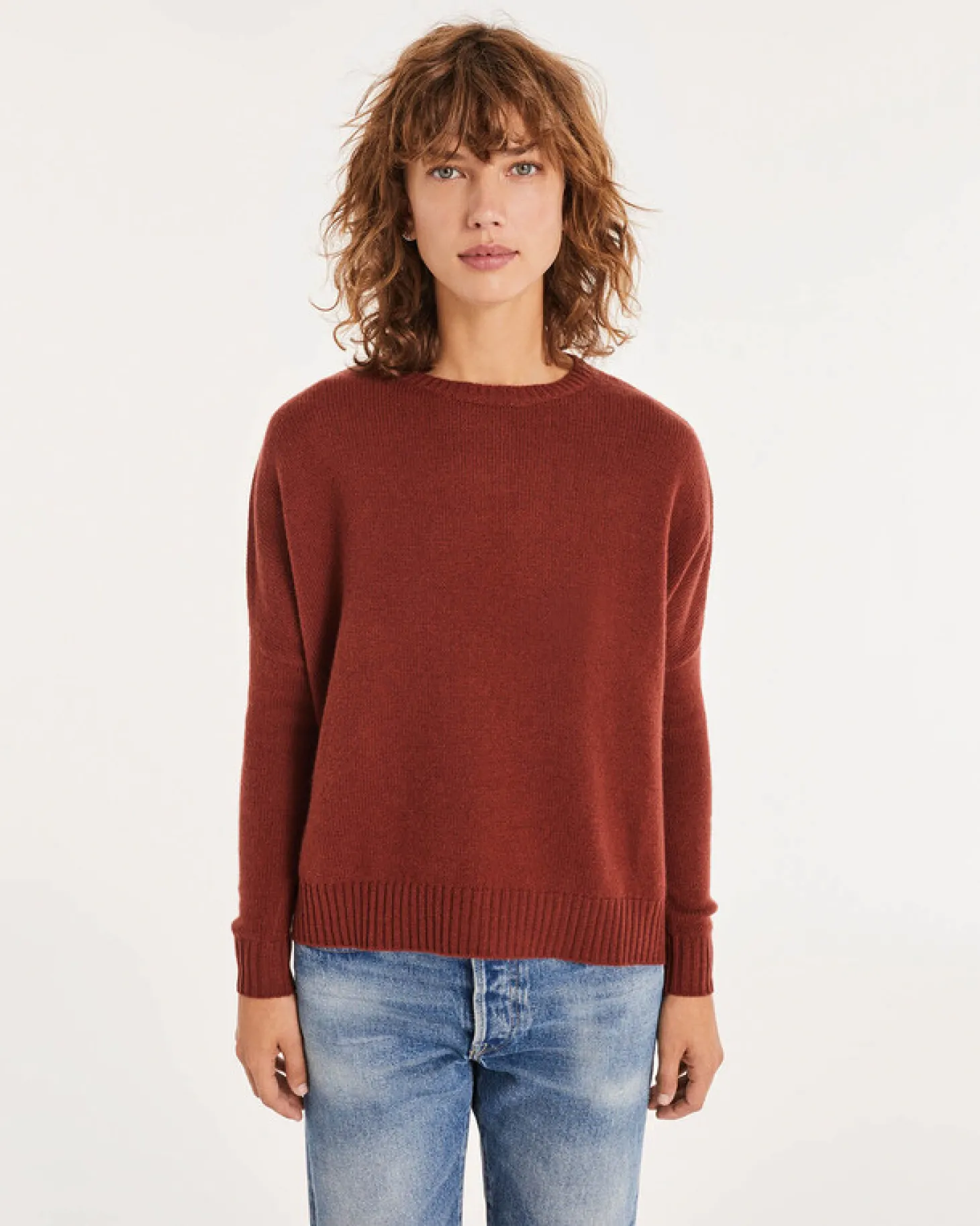 Pull Cachemire Col Rond Oversize Femme