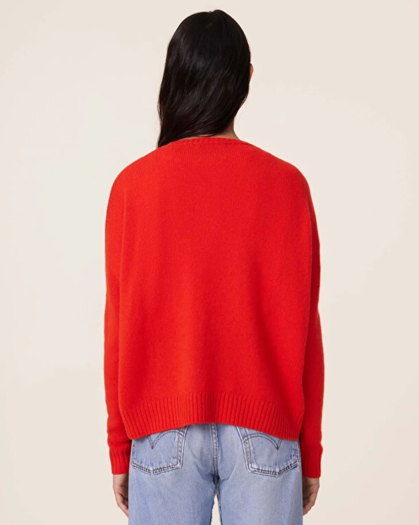 Pull Cachemire Col Rond Oversize Femme, 4 Fils