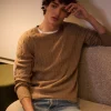 Pull Cachemire Col Rond Torsade