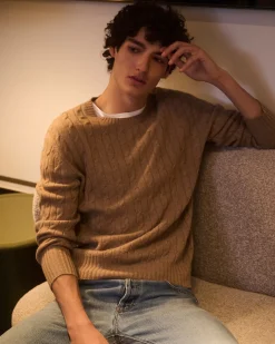 Pull Cachemire Col Rond Torsade