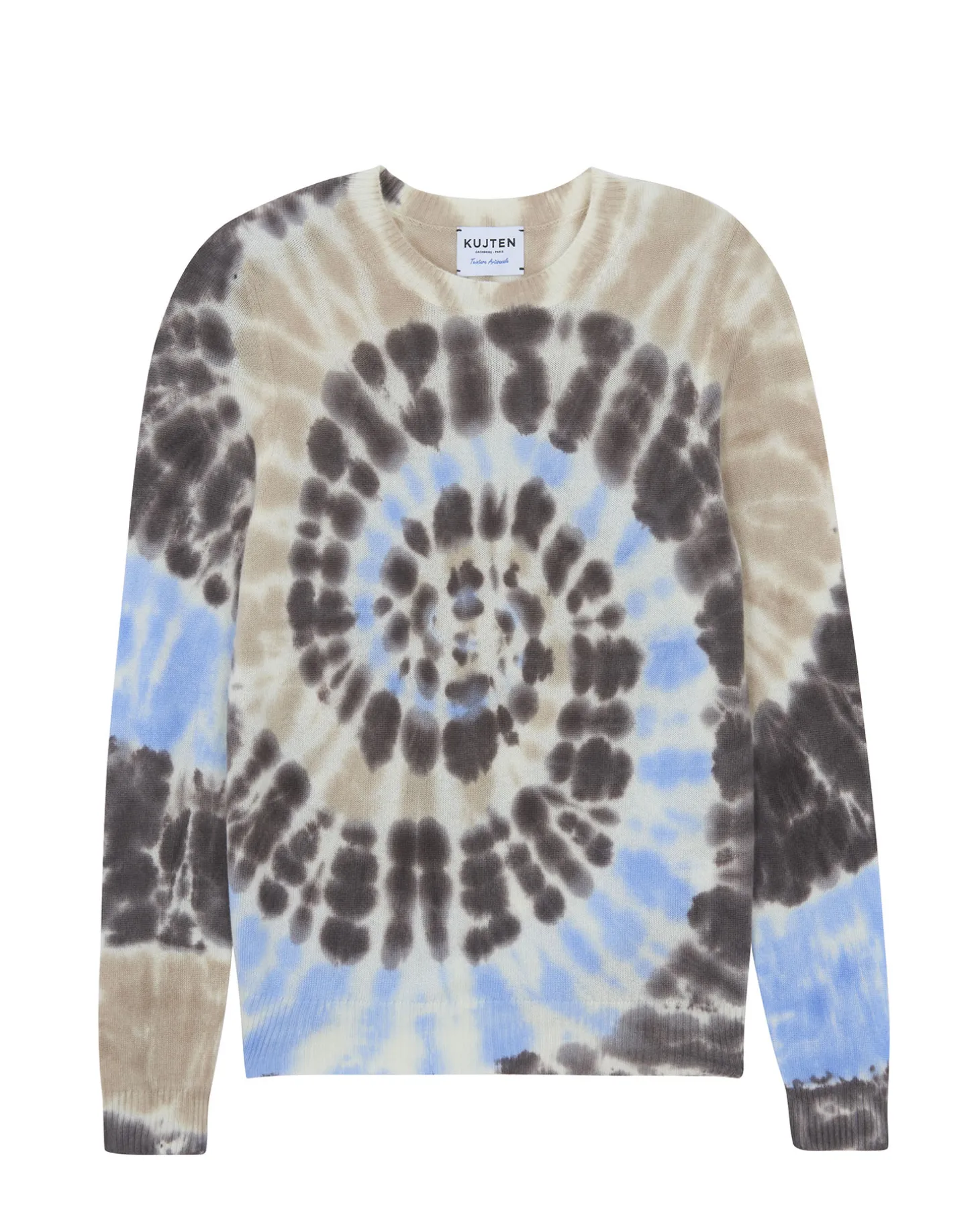 Pull Cachemire Col Rond Tie & Dye, 2 Fils