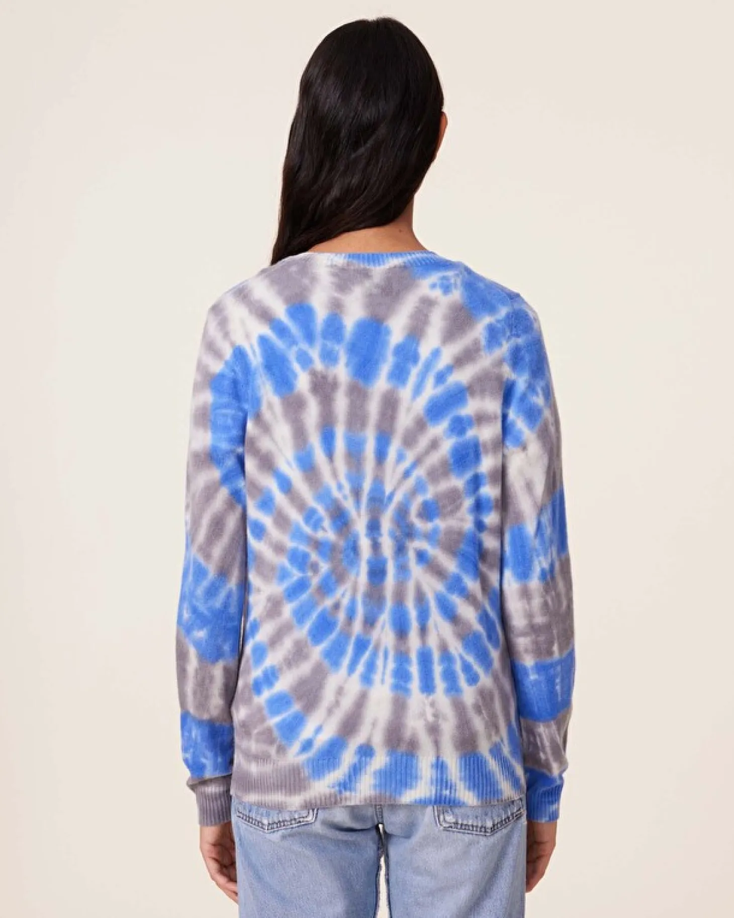 Pull Cachemire Col Rond Tie & Dye, 2 Fils