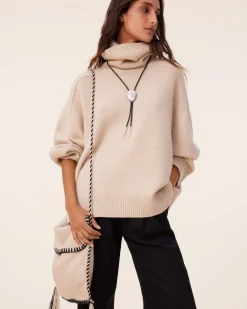 Pull Cachemire Col Roule Oversize, 8 Fils