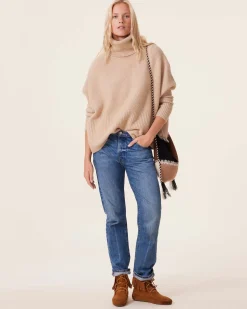 Pull Cachemire Col Roule Oversize Femme, 8 Fils
