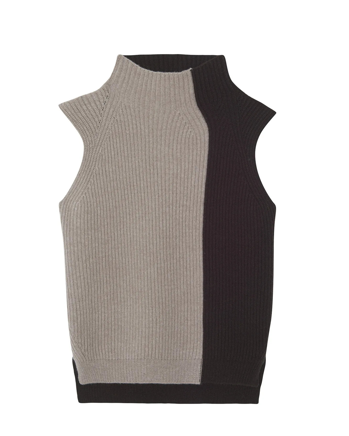 Pull Cachemire Col Roule Sans Manches