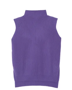Pull Cachemire Col Roule Sans Manches
