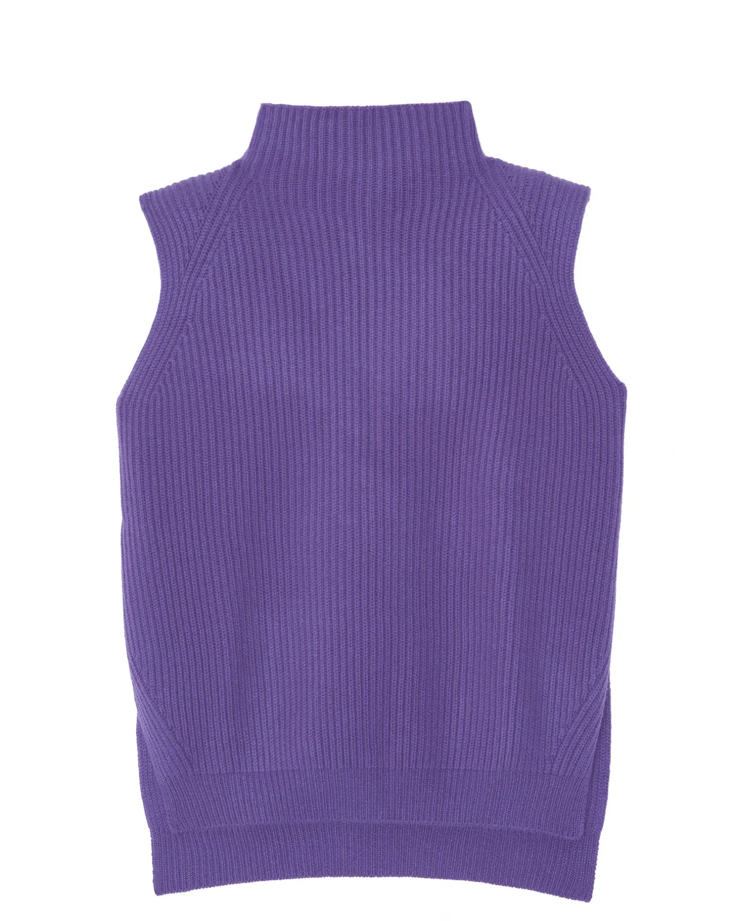 Pull Cachemire Col Roule Sans Manches