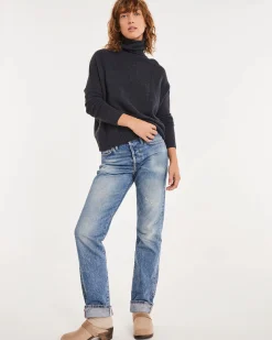 Pull Cachemire Col Roule Oversize Femme