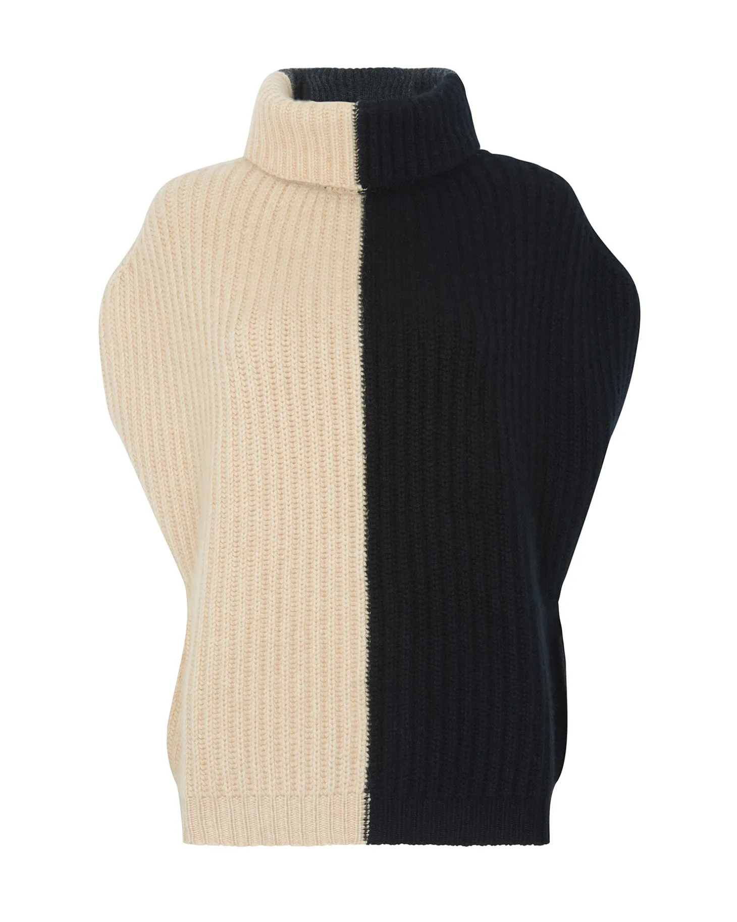 Pull Cachemire Col Roule Colorblock