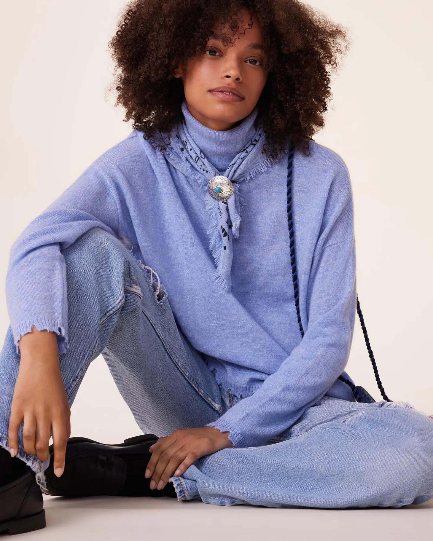 Pull Cachemire Col Roule Liquette, 2 Fils