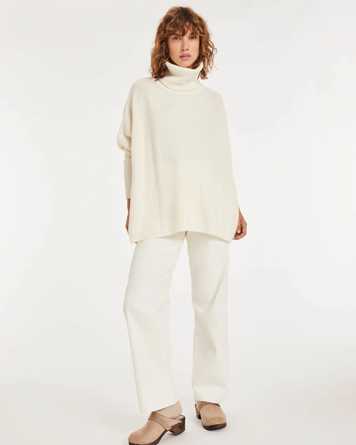 Pull Cachemire Col Roule Oversize Femme